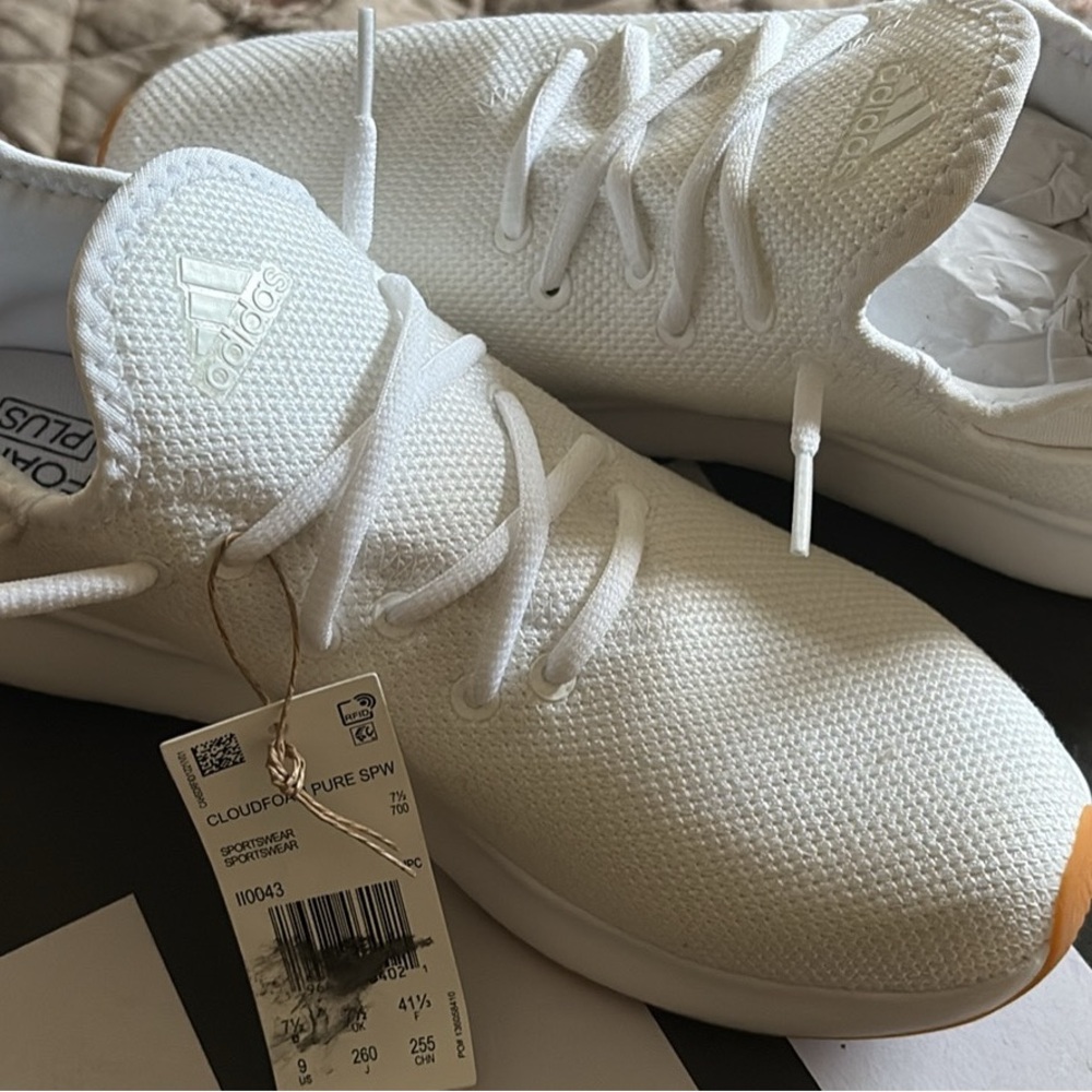 adidas Women's Cloudfoam Pure White Sneakers